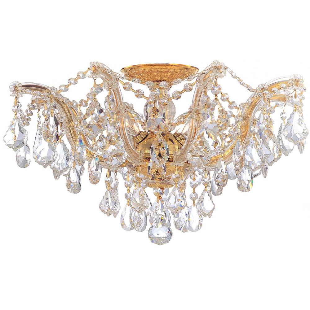 Crystorama Maria Theresa 5 Light Hand Cut Crystal Gold Ceiling Mount