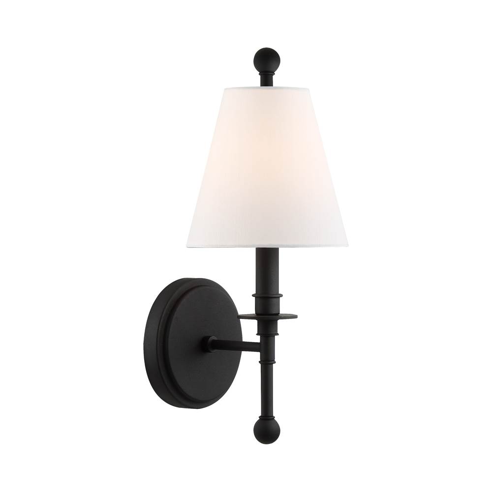 Crystorama Riverdale 1 Light Black Forged Wall Mount