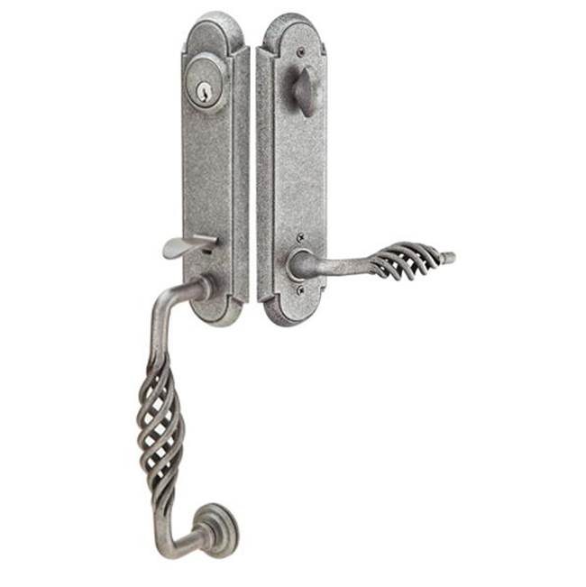 Emtek Multi Point C1, Keyed with American Cyl, Arched Style, 1-1/2'' x 11'', Teton Lever, RH, MB