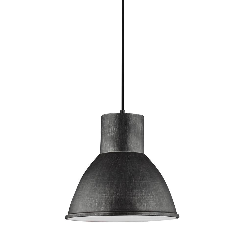 Generation Lighting Division Street Contemporary 1-Light Led Indoor Dimmable Ceiling Hanging Single Pendant Light In Stardust Finish