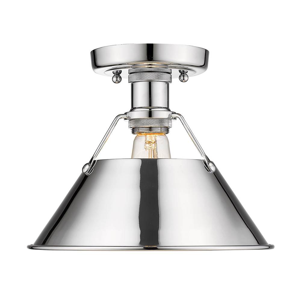 Golden Lighting Orwell CH Flush Mount in Chrome with Chrome Shade