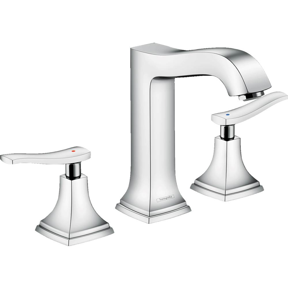Hansgrohe Metropol Classic Widespread Faucet 160 with Lever Handles and Pop-Up Drain, 1.2 GPM in Chrome