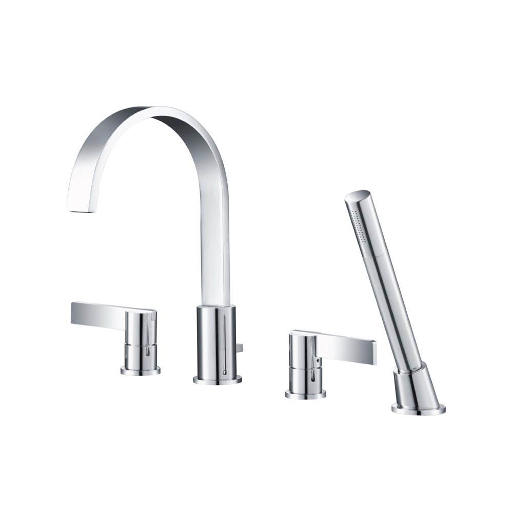 Isenberg 4 Hole Deck Mounted Roman Tub Faucet With Hand Shower
