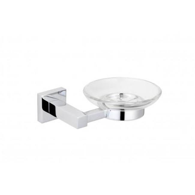 Kartners LONDON - Wall Mounted Soap Dish with Chrome Glass-Brushed Gold