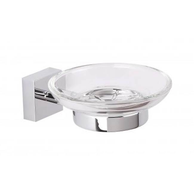 Kartners MADRID - Wall Mounted Soap Dish with Frosted Glass-Black Nickel