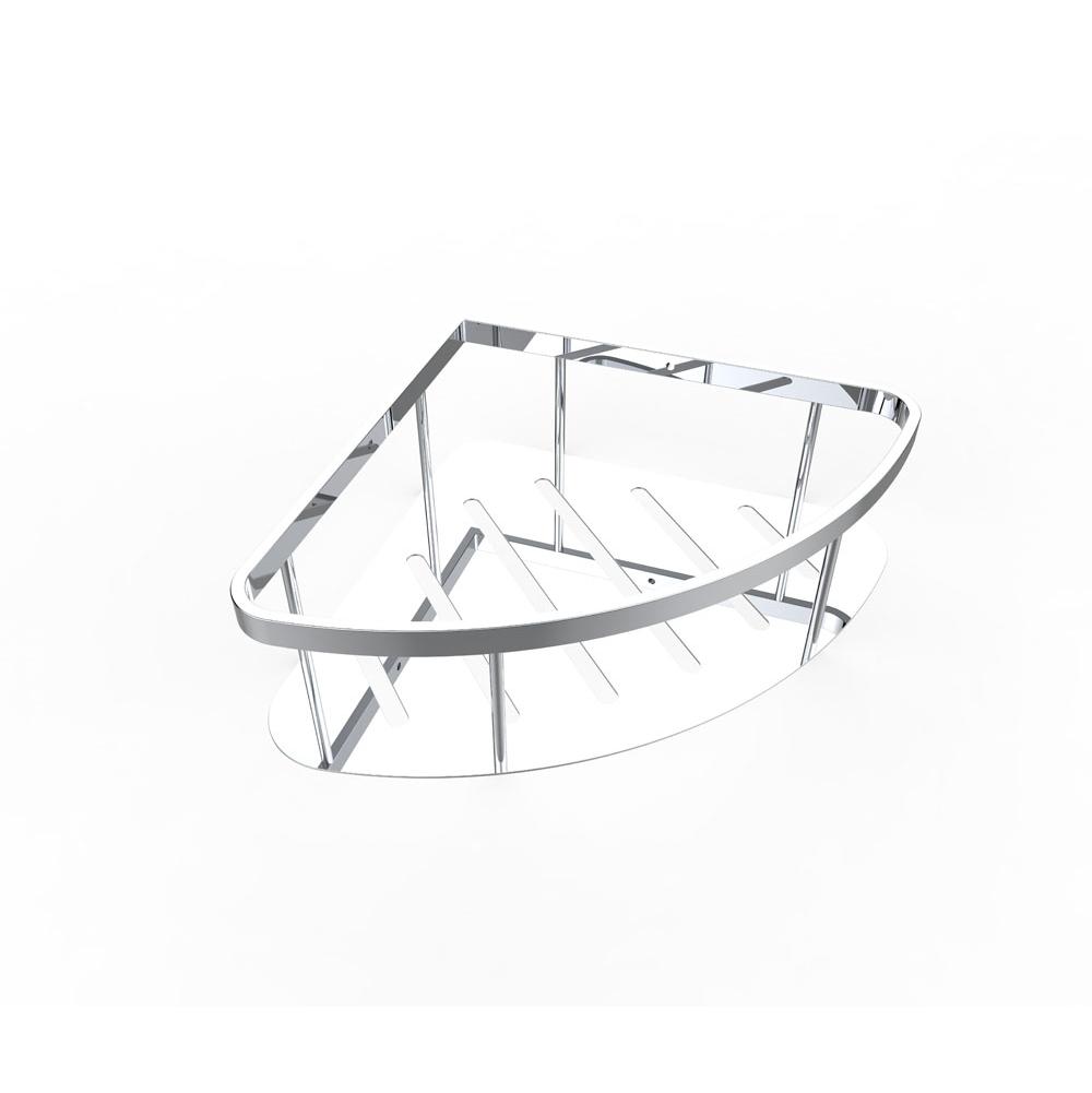 Kartners Bath & Shower Baskets - Deep Corner Wire Basket-Polished Chrome