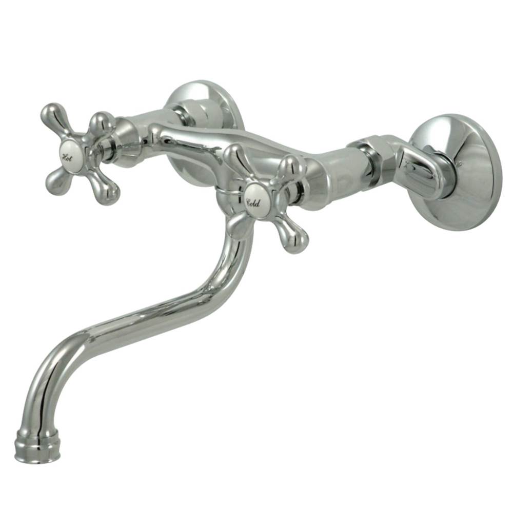 Kingston Brass Kingston Two Handle Wall Mount Bathroom Faucet, Polished Chrome