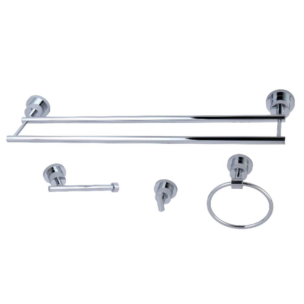 Kingston Brass 4-Piece Bathroom Accessories Set, Polished Chrome