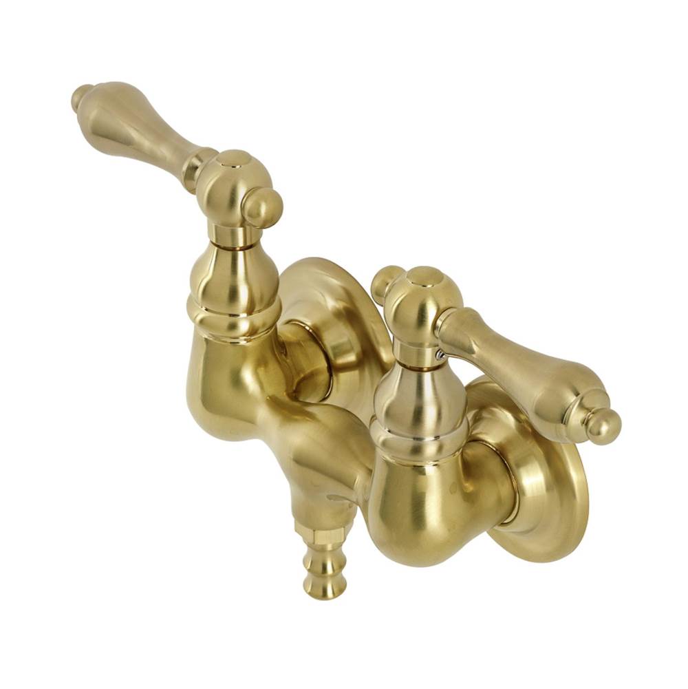 Kingston Brass Aqua Vintage 3-3/8 Inch Wall Mount Tub Faucet, Brushed Brass