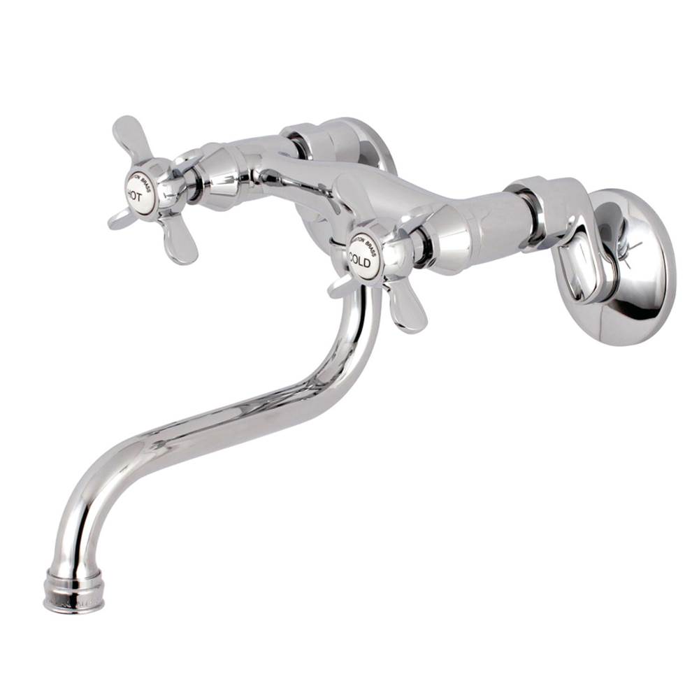 Kingston Brass Essex Two Handle Wall Mount Bathroom Faucet, Polished Chrome