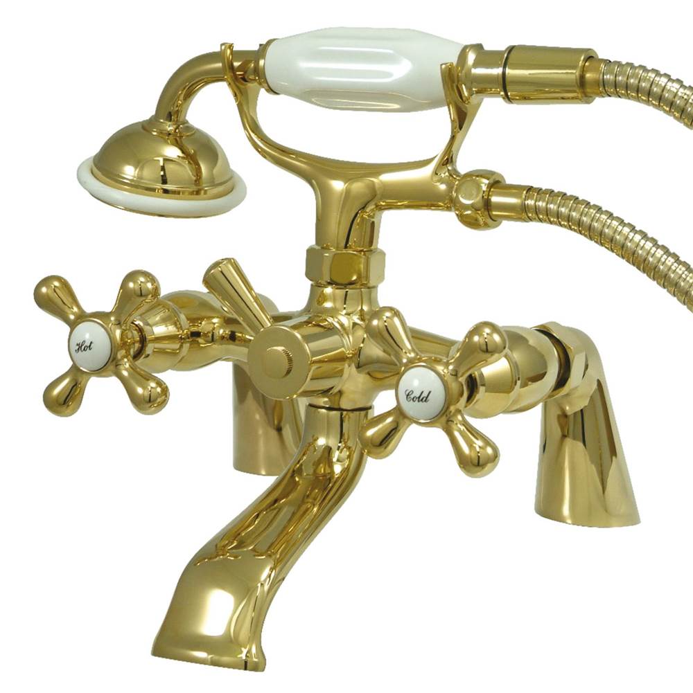Kingston Brass Kingston Clawfoot Tub Faucet with Hand Shower, Polished Brass