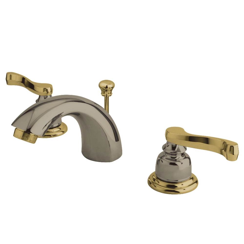 Kingston Brass Mini-Widespread Bathroom Faucet, Brushed Nickel/Polished Brass