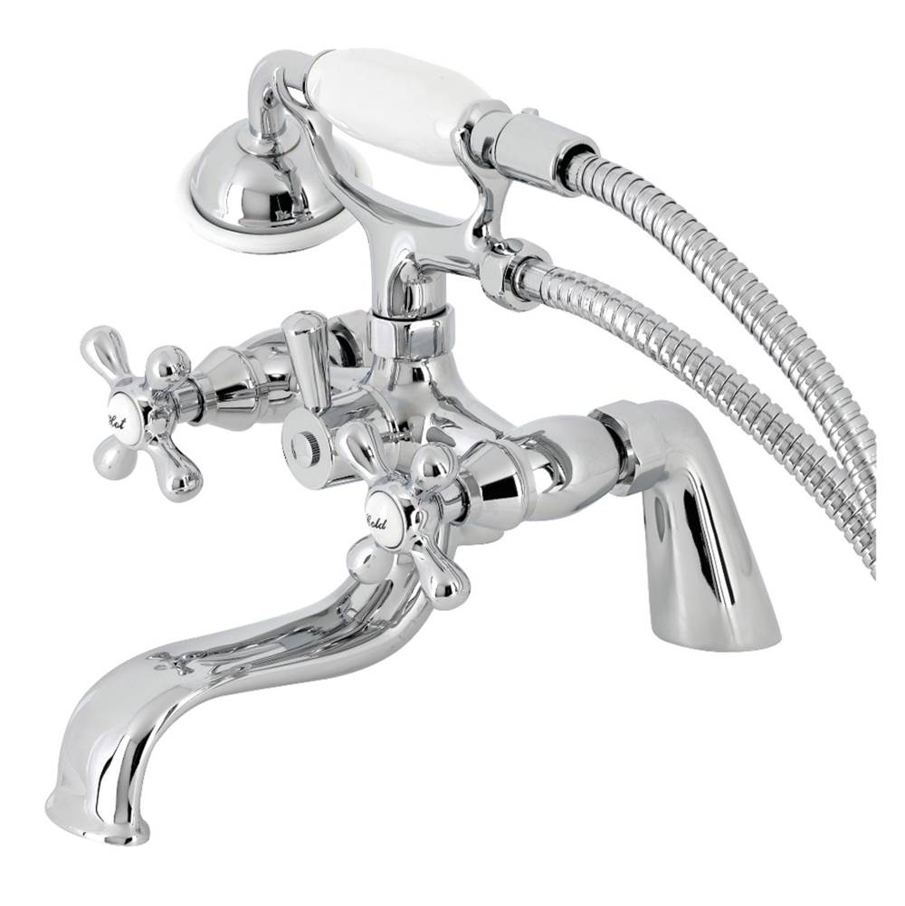 Kingston Brass Kingston Deck Mount Clawfoot Tub Faucet with Hand Shower, Polished Chrome