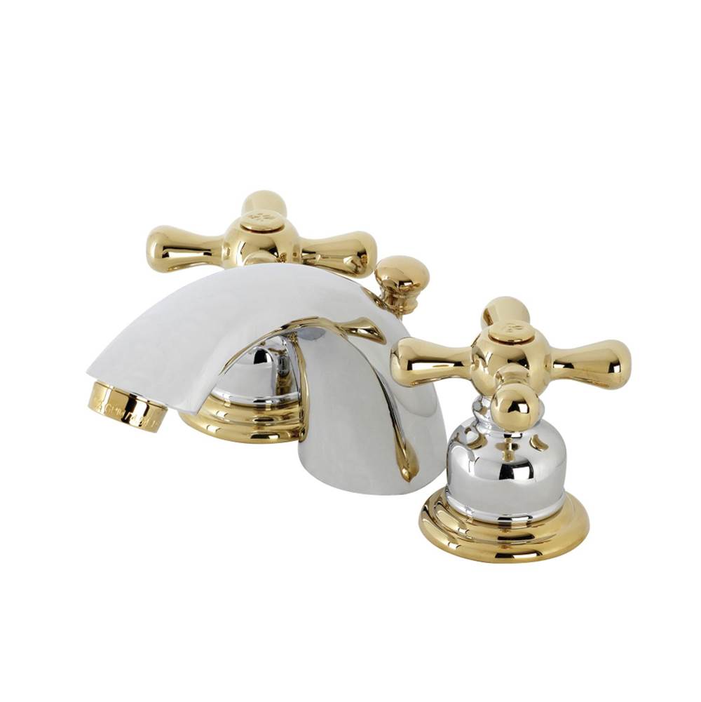 Kingston Brass Victorian Mini-Widespread Bathroom Faucet, Polished Chrome/Polished Brass