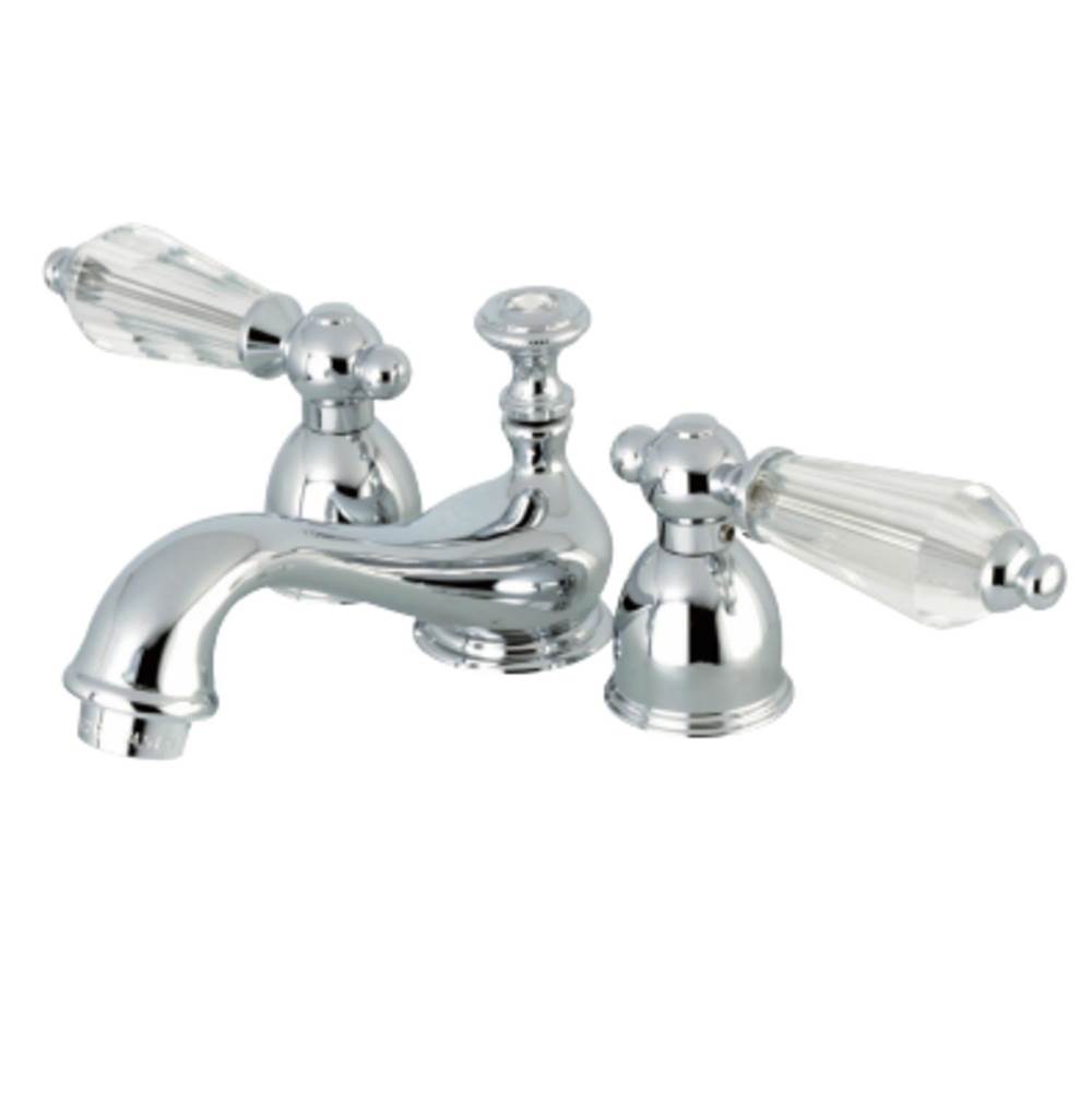 Kingston Brass Wilshire Mini-Widespread Bathroom Faucet with Brass Pop-Up, Polished Chrome