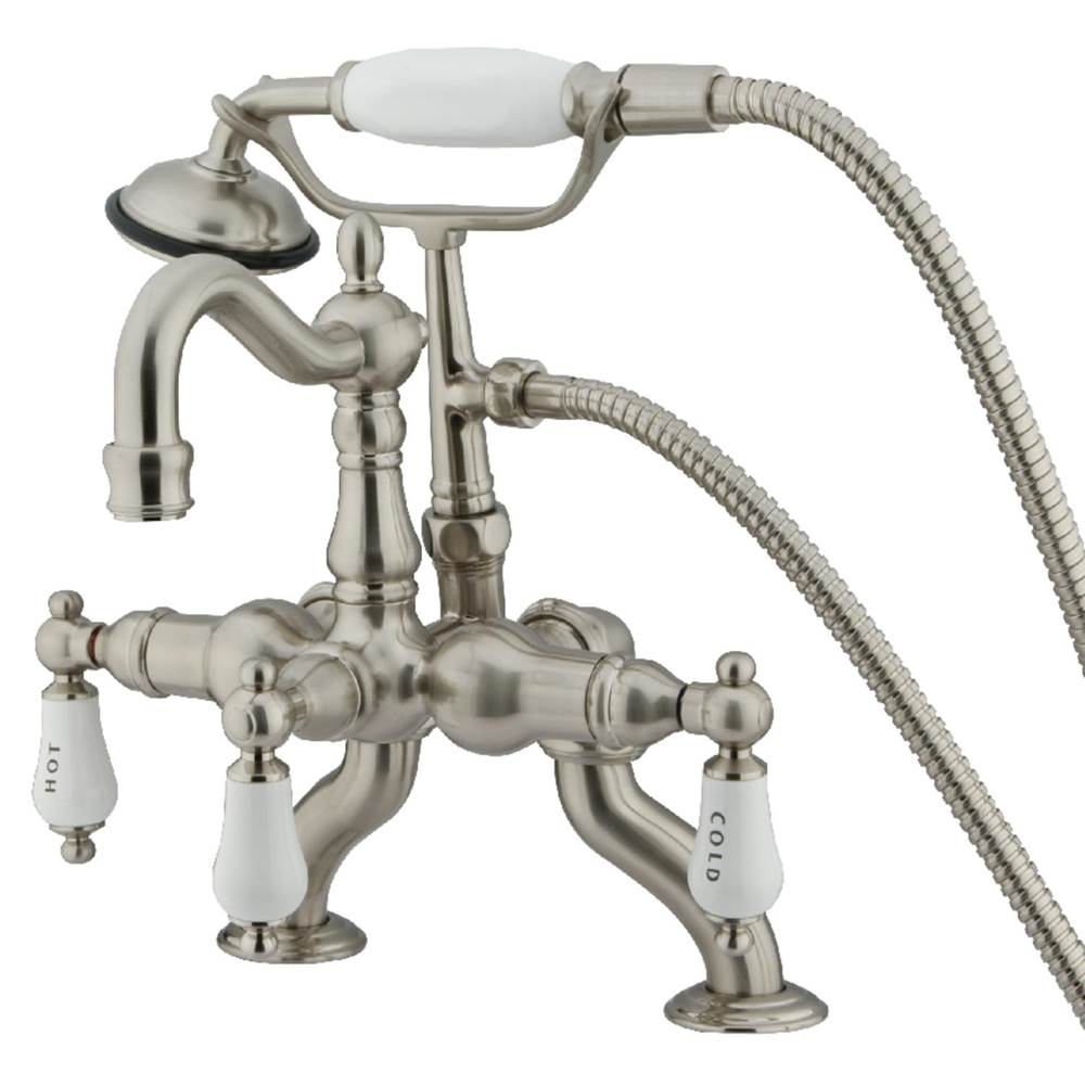 Kingston Brass Vintage Clawfoot Tub Faucet with Hand Shower, Brushed Nickel