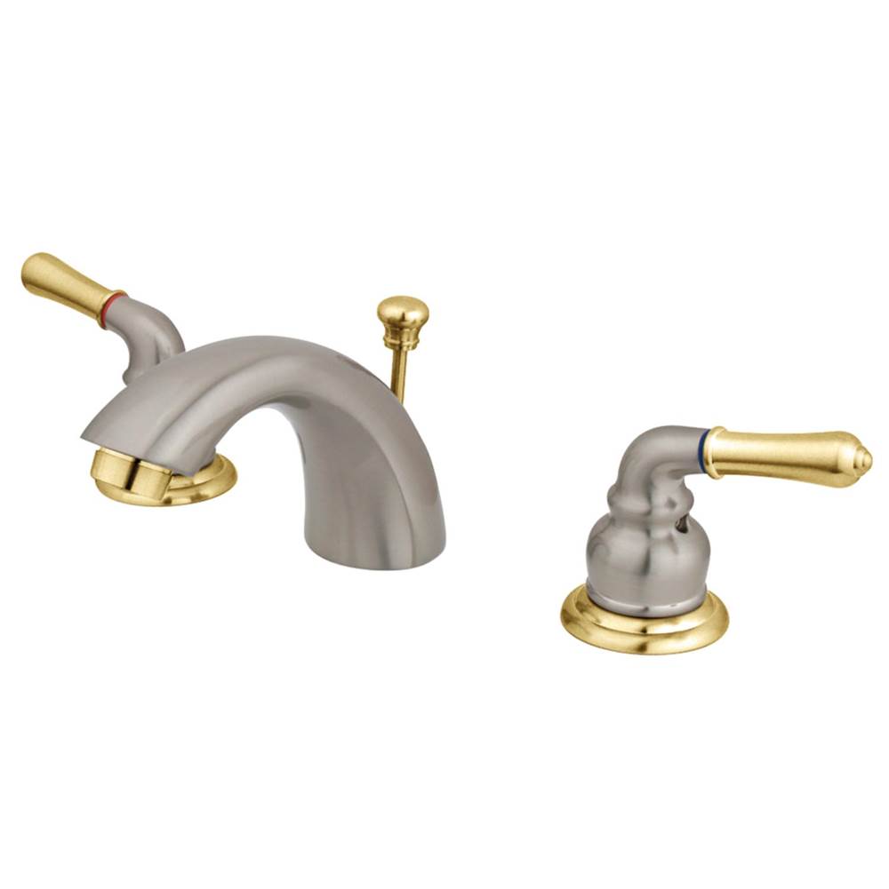 Kingston Brass Magellan Mini-Widespread Bathroom Faucet, Brushed Nickel/Polished Brass
