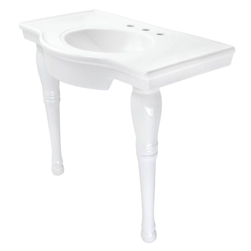 Kingston Brass Fauceture Templeton 37'' x 22'' Ceramic Console Sink, White