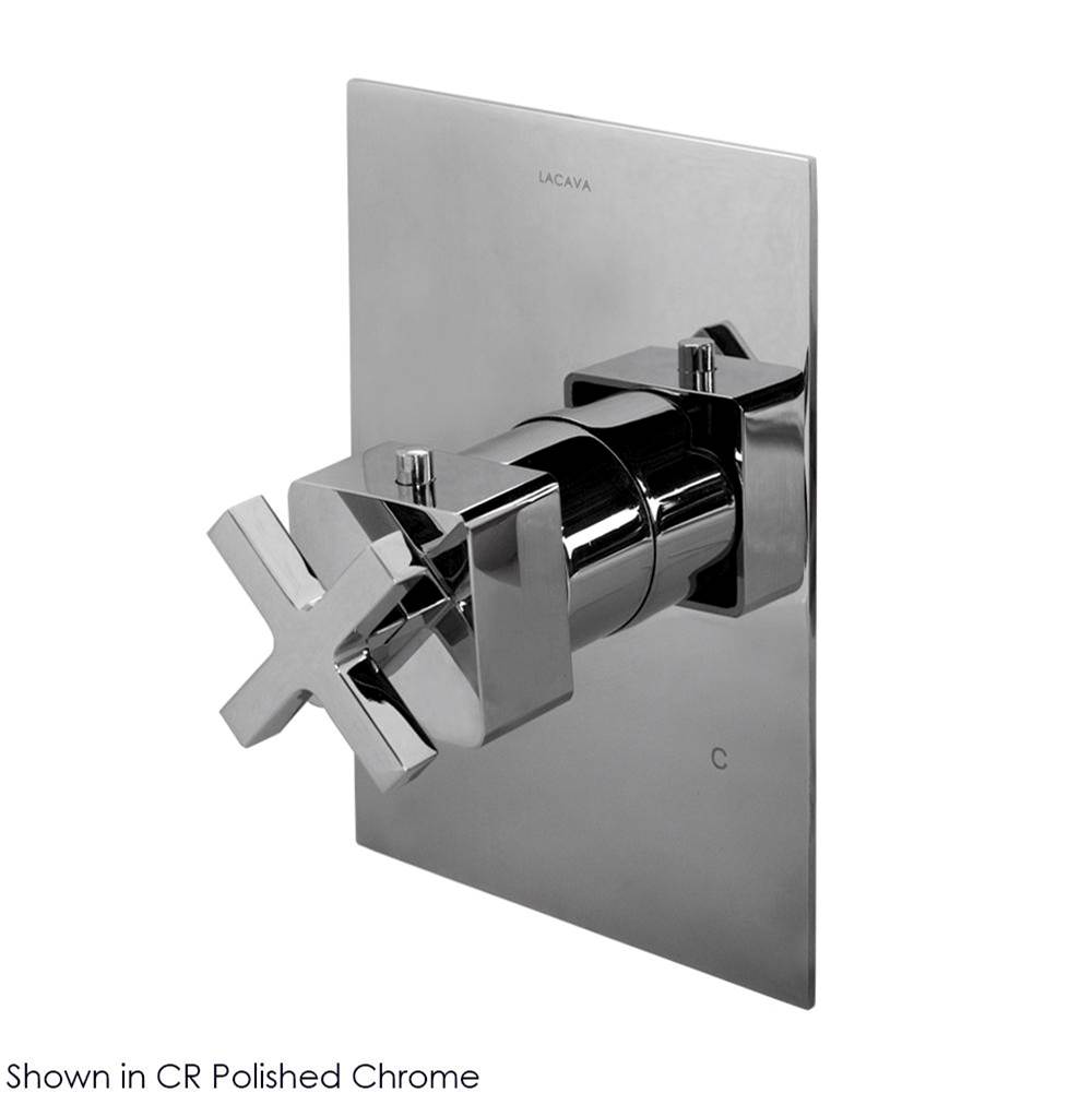Lacava TRIM ONLY - Thermostatic Valve GPM 10 (60PSI) with  rectangular back plate and cross handle