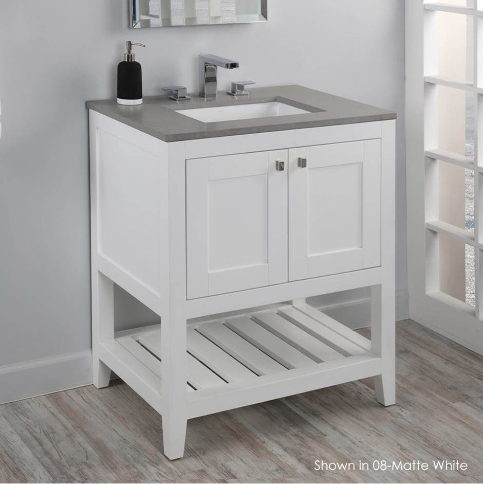 Lacava Free standing under-counter vanity with two doors(knobs included) and slotted shelf in wood.