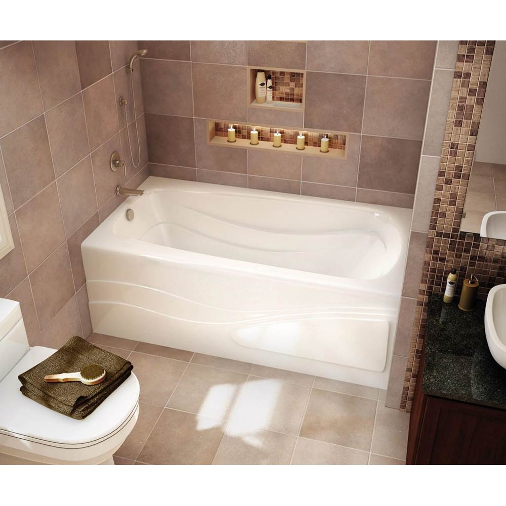 Maax Tenderness 6032 Acrylic Alcove Left-Hand Drain Whirlpool Bathtub in White
