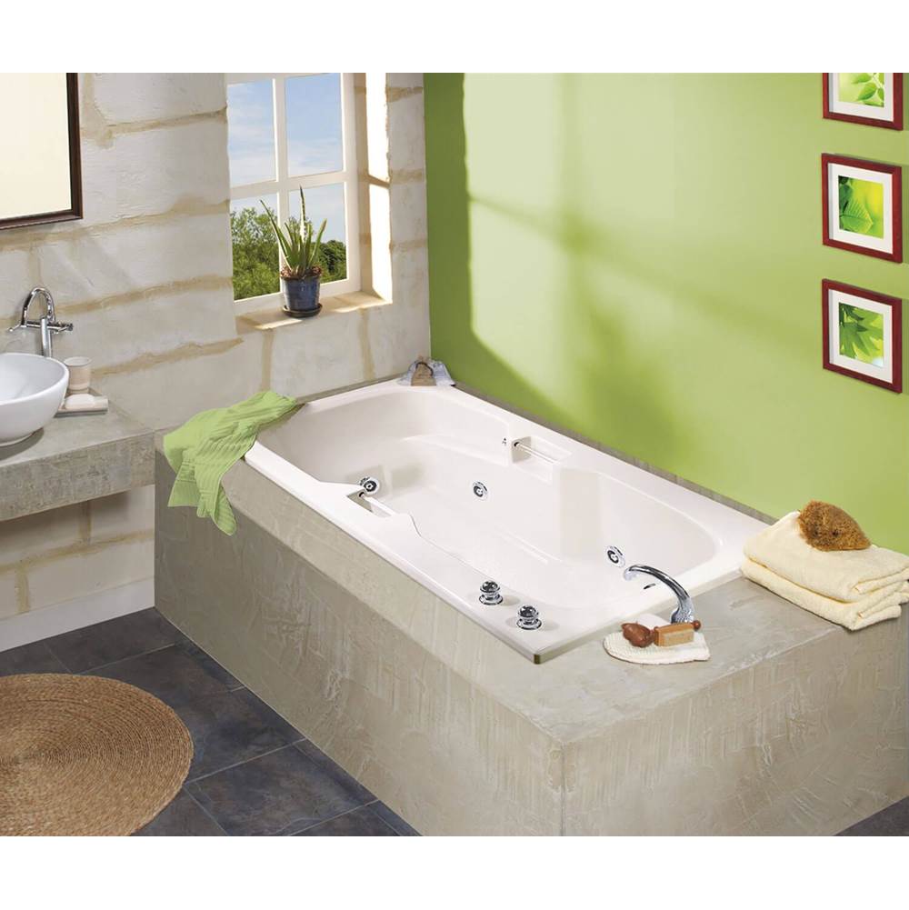 Maax Lopez 6636 Acrylic Alcove End Drain Whirlpool Bathtub in White