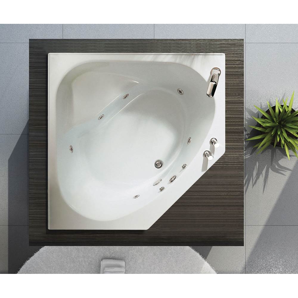 Maax Tandem 5454 Acrylic Corner Center Drain Combined Whirlpool & Aeroeffect Bathtub in White