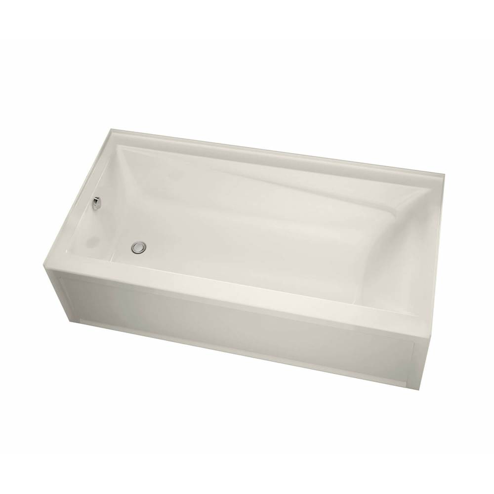 Maax Exhibit 6036 IFS AFR Acrylic Alcove Left-Hand Drain Combined Whirlpool & Aeroeffect Bathtub in Biscuit