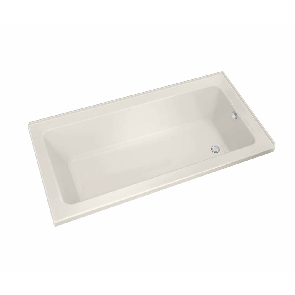 Maax Pose 6636 IF Acrylic Corner Right Left-Hand Drain Aeroeffect Bathtub in Biscuit