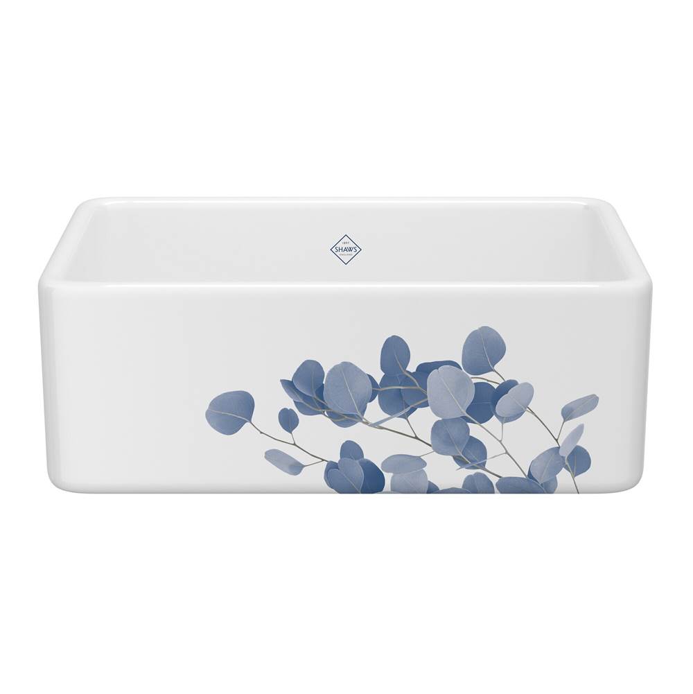 Rohl Shaker™ 30'' Single Bowl Farmhouse Apron Front Fireclay Kitchen Sink With Eucalyptus Design
