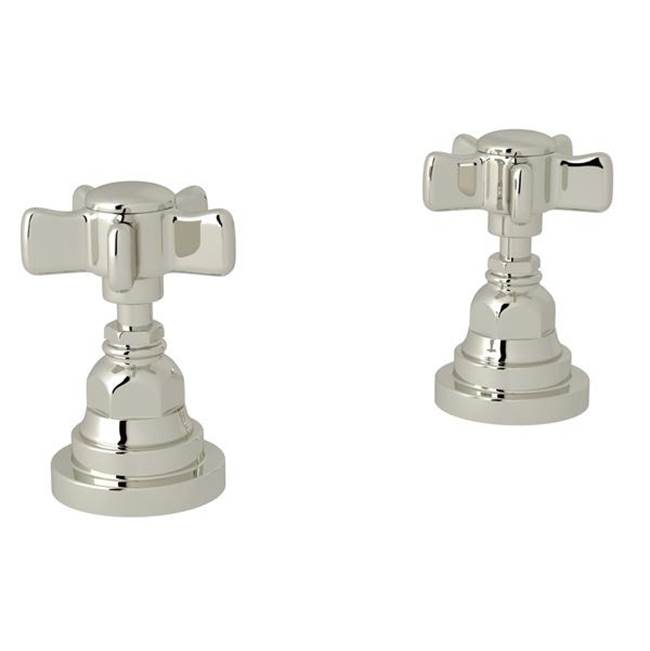 Rohl Rohl San Giovanni Bath Pair Of 1/2'' Hot And Cold Sidevalves Only In Polished Nickel With Five Spoke Handles