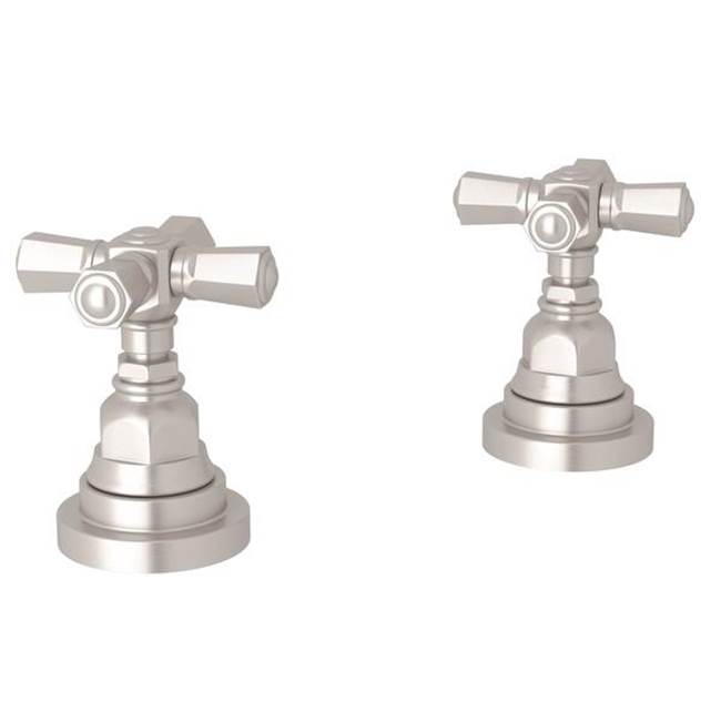 Rohl Rohl San Giovanni Bath Pair Of 1/2'' Hot And Cold Sidevalves Only In Satin Nickel With Cross Handles