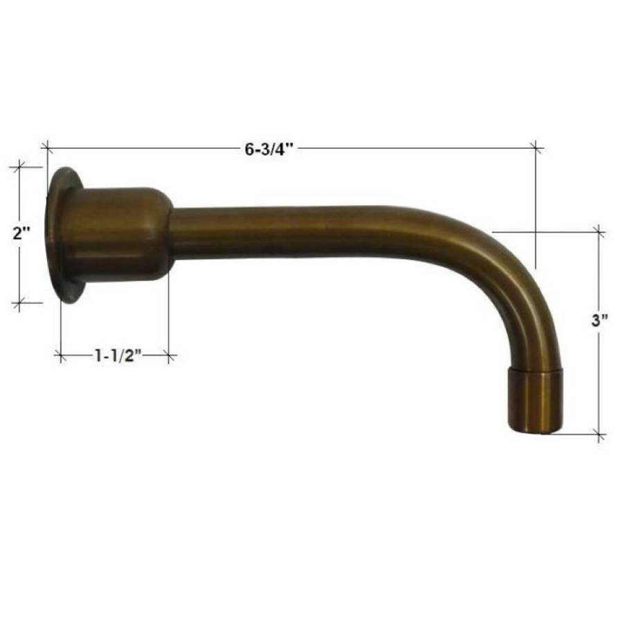 Sonoma Forge Wherever Wall Mount Tub Spout With Straight 7'' Spout 6-3/4'' Long, Wall To Center 3'' Drop, Center To Tip