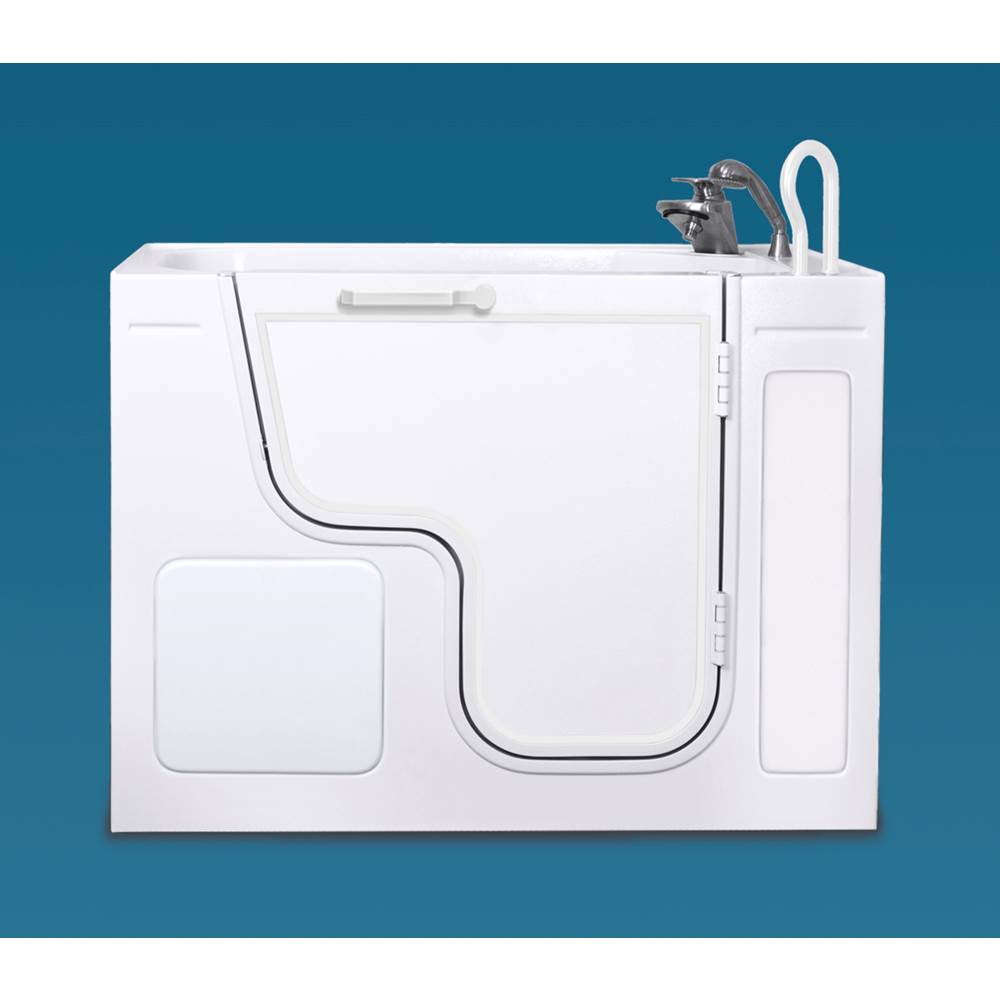 SanSpa OH 5129 Soaker Walk-In Tub With Brushed Tub Filler In Smooth White Finish (Left-Hand Drain)