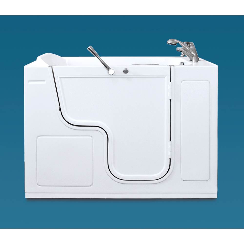 SanSpa OH 5335 Soaker Walk-In Tub With Chrome Tub Filler In Textured White Finish (Right-Hand Drain)