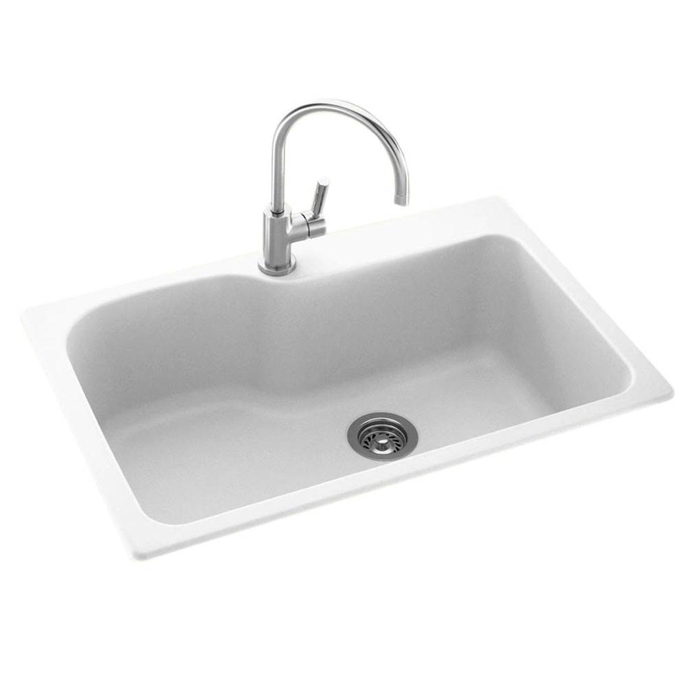 Swan KSSB-3322 22 x 33 Swanstone® Dual Mount Single Bowl Sink in White