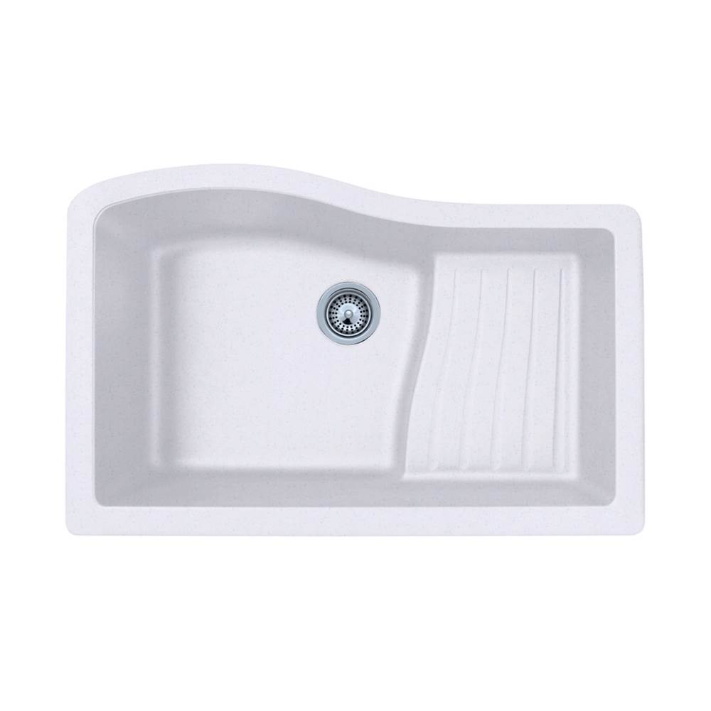 Swan QUAD-3322 22 x 33 Granite Undermount Ascend Bowl Sink in Opal White
