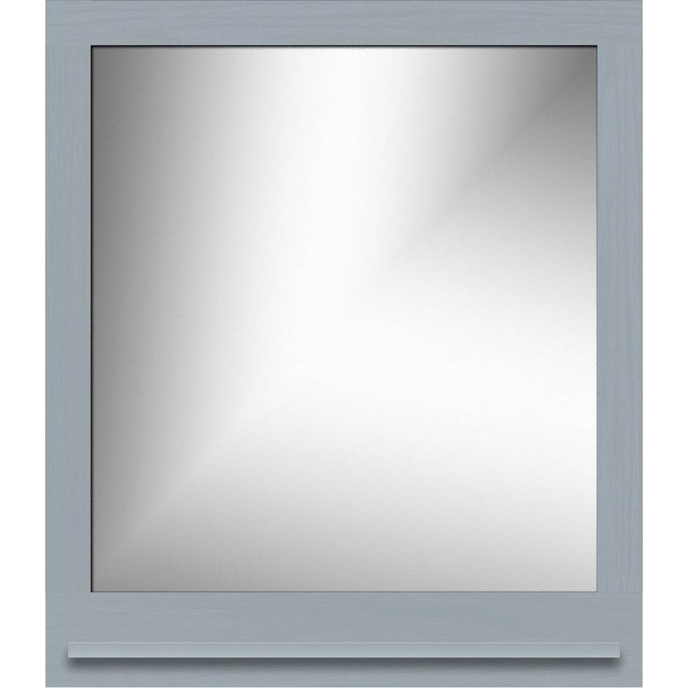 Strasser Woodenworks 30 X 4.5 X 33.5 Framed Mirror Non-Bev Square Silver Oak W/Shf