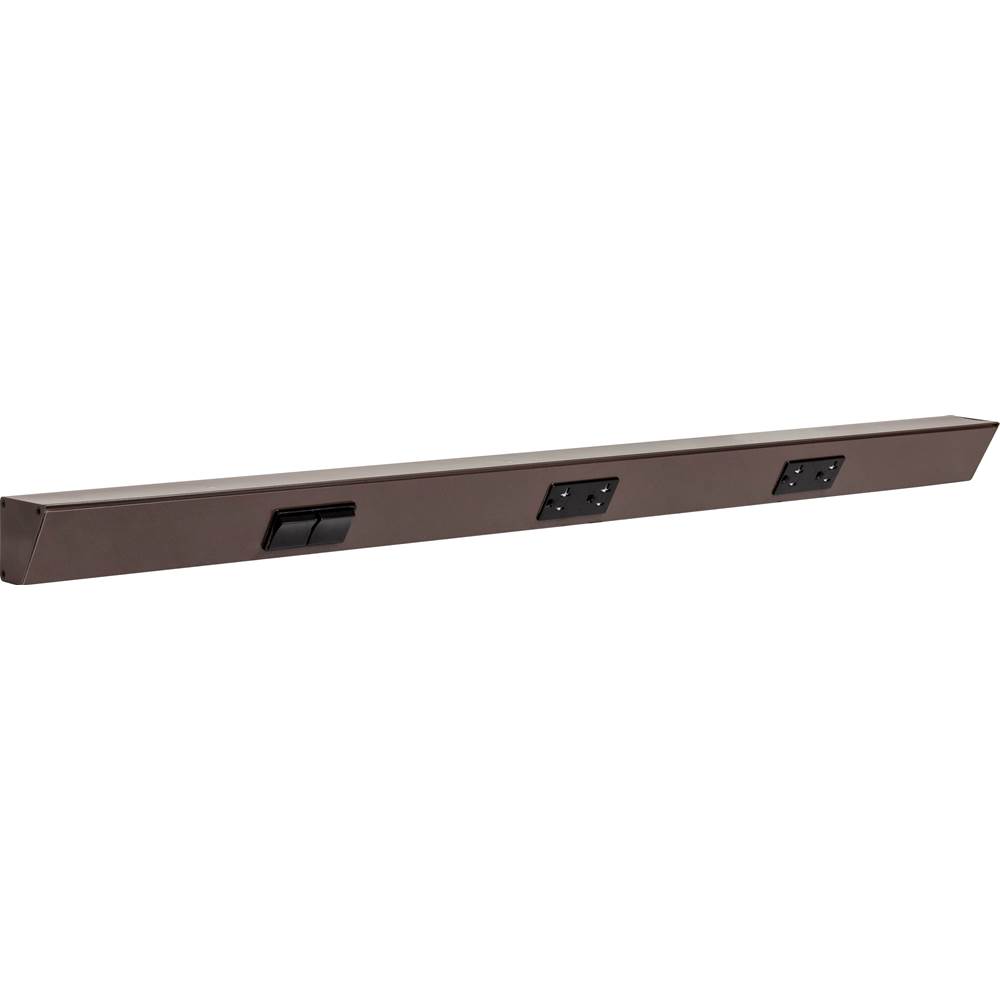 Task Lighting 36'' TR Switch Series Angle Power Strip, Left Switches, Bronze Finish, Black Switches and Receptacles