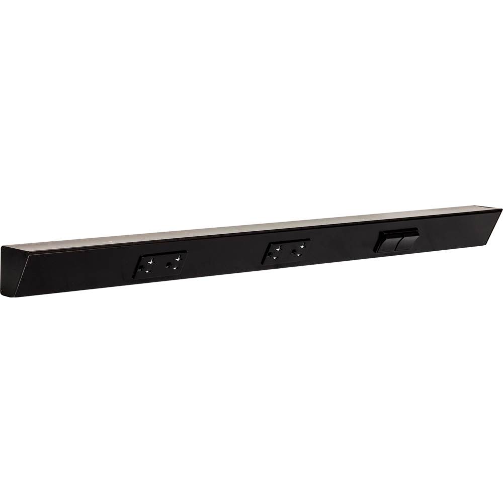 Task Lighting 30'' TR Switch Series Angle Power Strip, Right Switches, Black Finish, Black Switches and Receptacles
