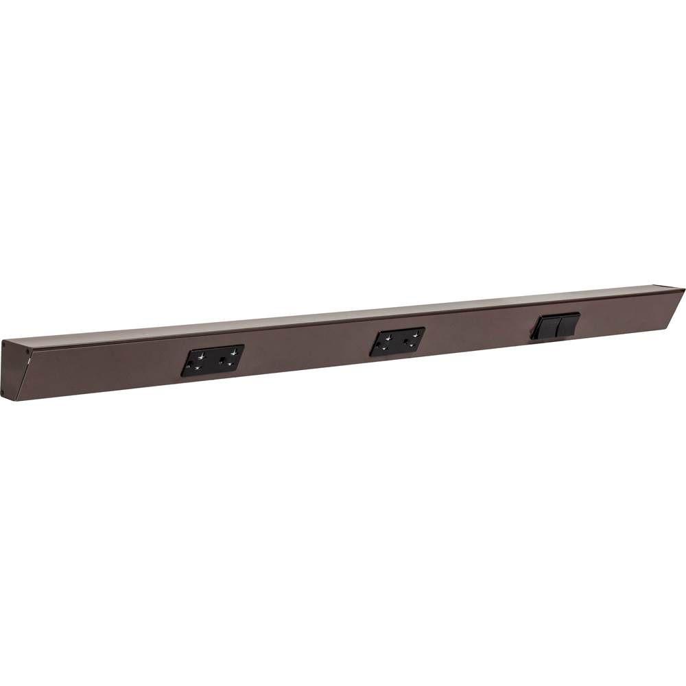 Task Lighting 36'' TR Switch Series Angle Power Strip, Right Switches, Bronze Finish, Black Switches and Receptacles