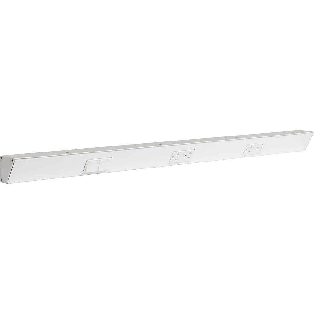 Task Lighting 36'' TR Switch Series Angle Power Strip, Left Switches, White Finish, White Switches and Receptacles