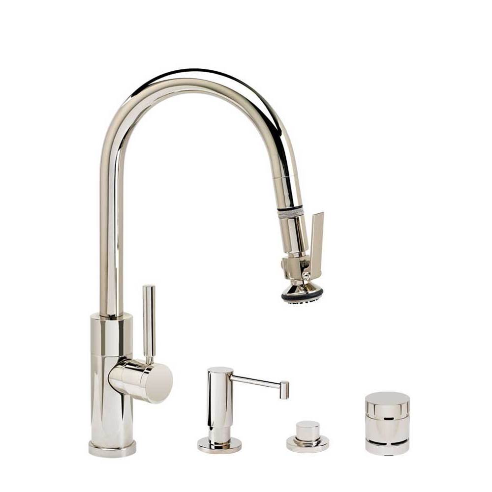 Waterstone Waterstone Modern Prep Size PLP Pulldown Faucet - Lever Sprayer - Angled Spout - 4pc. Suite