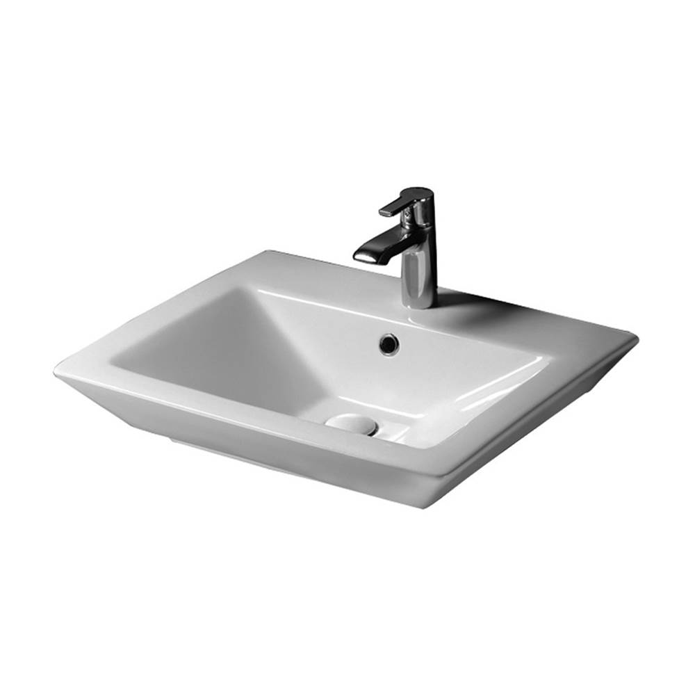 Barclay Opulence Above Counter Basin23'',White,Rect Bowl,8''WS