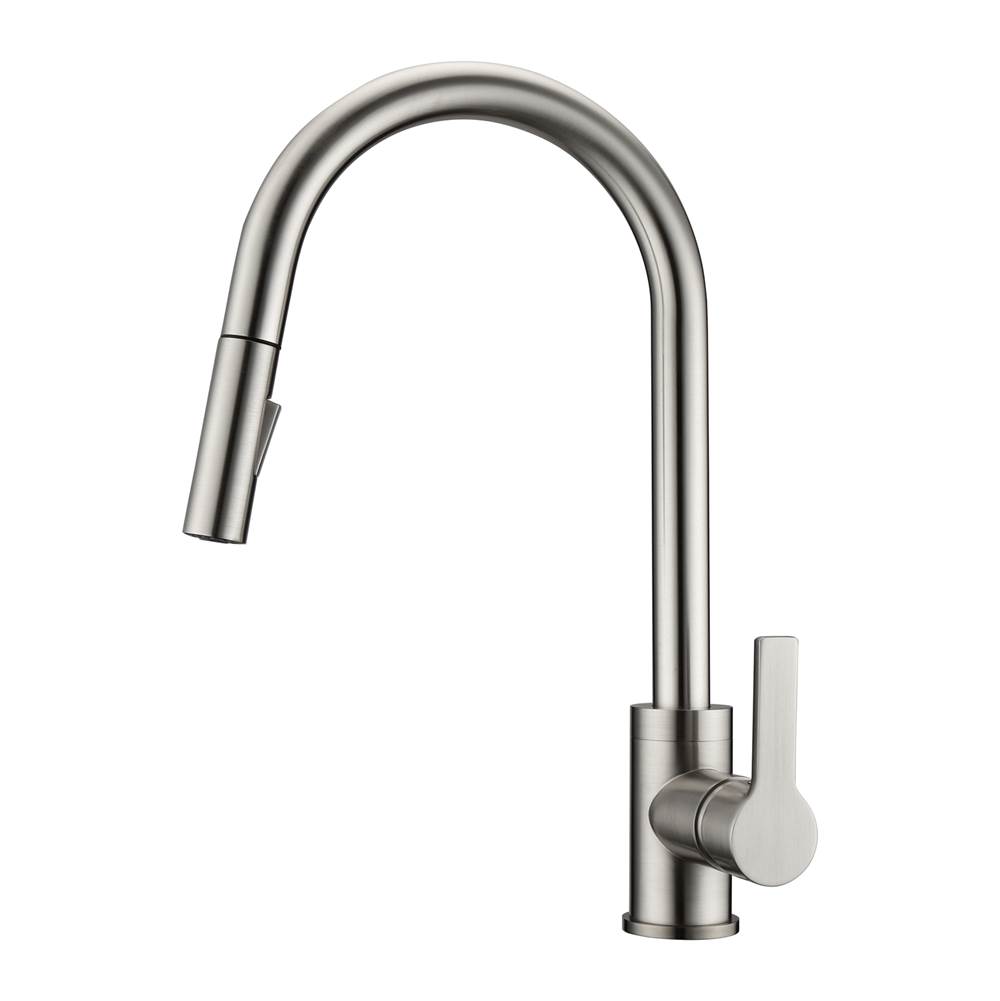 Barclay Fenton Kitchen Faucet,Pull-outSpray, Metal Lever Handles,BN