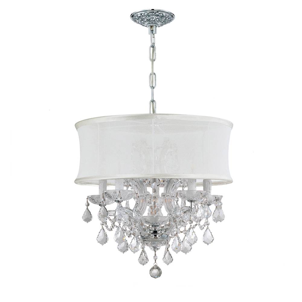 Crystorama Brentwood 6 Light Spectra Crystal Polished Chrome Drum Shade Mini Chandelier