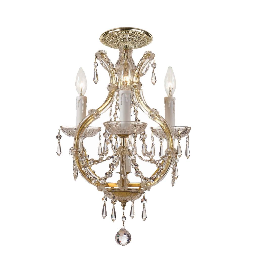 Crystorama Maria Theresa 4 Light Spectra Crystal Gold Ceiling Mount