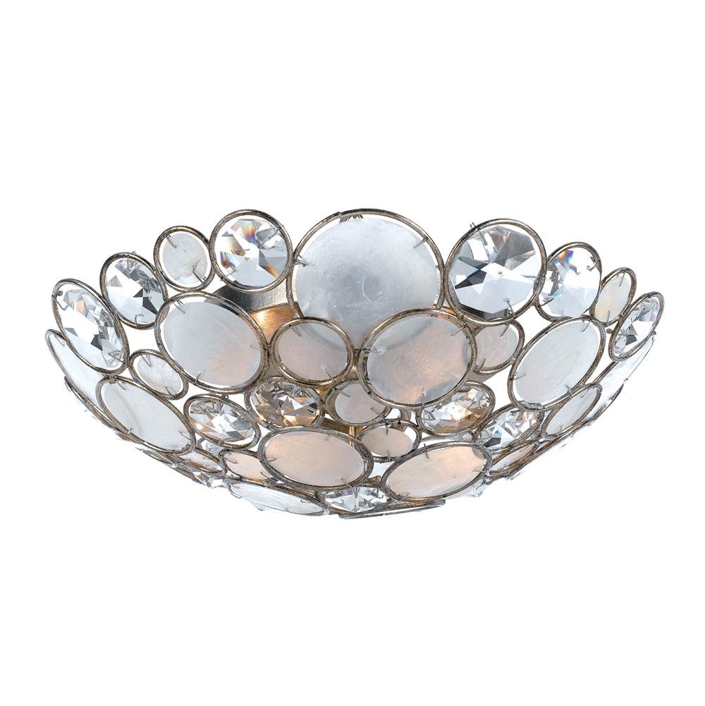 Crystorama Palla 3 Light Antique Silver Ceiling Mount