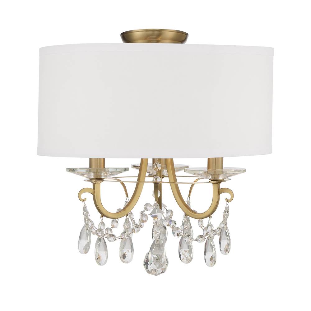 Crystorama Othello 3 Light Vibrant Gold Ceiling Mount