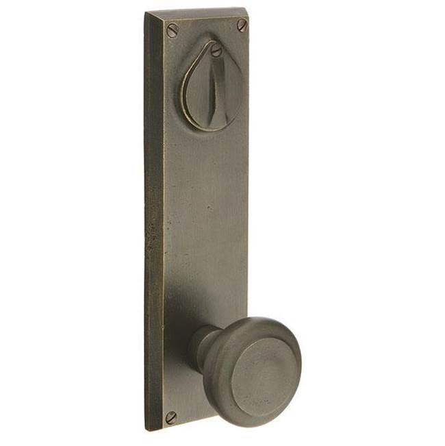 Emtek Passage Double Keyed, Sideplate Locksets Rectangular 5-1/2'' Center to Center Keyed, Bronze Round Knob, TWB